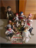 Porcelain Dolls (9), Doll Bag, Etc