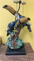 Large Toucan bird lamp - realistic ceramic birds