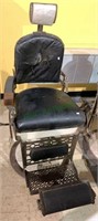 Antique barber chair - circa 1920s - white enamel,