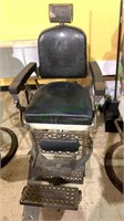 Antique barber chair - white enamel and metal