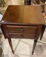 Small two drawer Pembroke table with drop-down