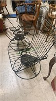 Pair of vintage bent wire patio chairs - spring
