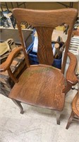 Antique tiger oak arm chair - slightly oversized,