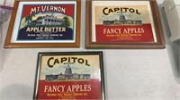 Vintage framed apple crate labels - 2 Capital
