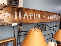 RUSTIC HOME DECOR SIGN - HAPPY TRAILS