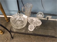 LOT OF CUT GLASS & CRYSTAL ITEMS