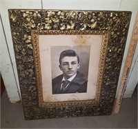 Antique Man Print w/ Gold Leaf Frame
