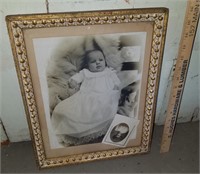 Child Photograph w/ White and Gold Frame