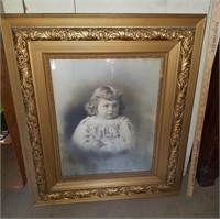 Antique Toddler Photograph w/ Golden Frame
