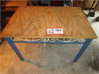 Table, Metal Base w/ Wooden Top 46" x 30" W x 32"
