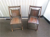 2 Old Child Folding Chairs