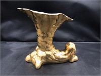 24k gold-finished ceramic cornucopia vase