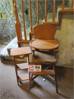 Wooden High Chair w/ Shelf