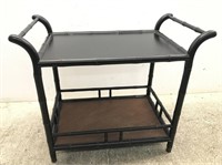 Vintage black faux bamboo bar stand