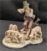 Capodimonte porcelain shepherd with flute figure