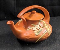 Roseville freesia orange teapot
