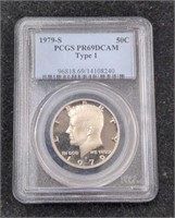 1979-S Kennedy Half dollar coin PCGS PR69DCAM