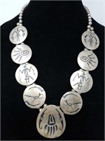 Silver Native American necklace