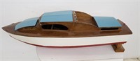 Large handmade wooden model boat with electric