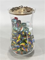 Assorted Marbles in Glass Jar/vase