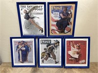 Framed Sat Eve Post Covers -Reproductions