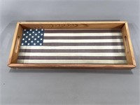 Painted Flag Wooden Tray/Box