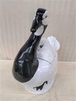 Italian ceramic figural goose tureen with ladle