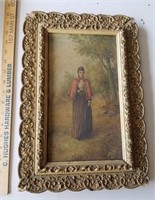 Antique Woman on a Stroll Painting