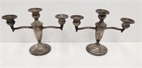Pair of weighted sterling candelabra