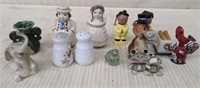 Box of figural salt and pepper shakers and