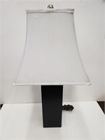 Contemporary black with white shade table lamp