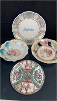 Decorative vintage plates in box