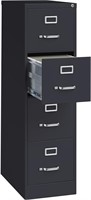 Lorell 4-Drawer Vertical File with Lock, Black