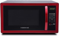 Microwave Oven with LED Lighting, Metallic Red