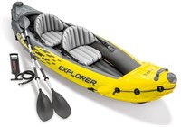 2-Person Inflatable Kayak Set, Yellow