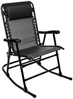 Outdoor Patio Folding Rocking Chair, Black