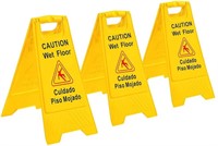 Yellow Wet Floor Caution Sign, 3 Pack