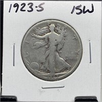 1923-S WALKING LIBERTY SILVER HALF DOLLAR