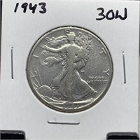 1943 WALKING LIBERTY SILVER HALF DOLLAR