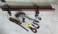 Fence stretcher, pullers, clevis