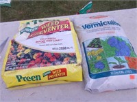 Bag of Preen Weed Preventer & Bag of Vermiculite