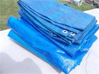 (5) Small Blue Poly Tarps