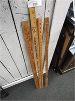 LOT OF OLD WOODEN YARD STICKS