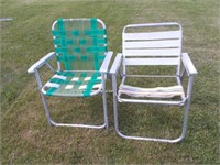 Pair of Aluminum Frame Lawn Chairs