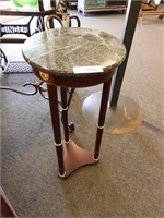VINTAGE MARBLE TOPPED LAMP TABLE