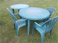 (2) Rd. Patio Tables w/(3) Chairs - Set of 5