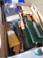 Several Paint Brushes, Paint Stick, Sanding Pads