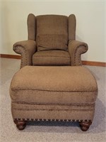 Upholstered Armchair with Matching Ottoman
