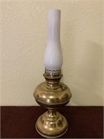 Rayo Brass Lamp with Milk Glass Chimney