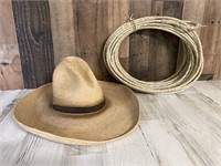 Charro/Vaquero Western Hat & Rawhide Riata
